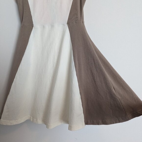 Express flare mini dress orange white tan color block size XS - Picture 4 of 9